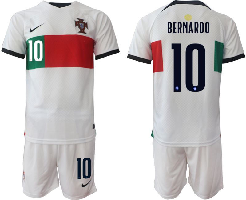 Men 2022 World Cup National Team Portugal away white #10 Soccer Jerseys->portugal jersey->Soccer Country Jersey